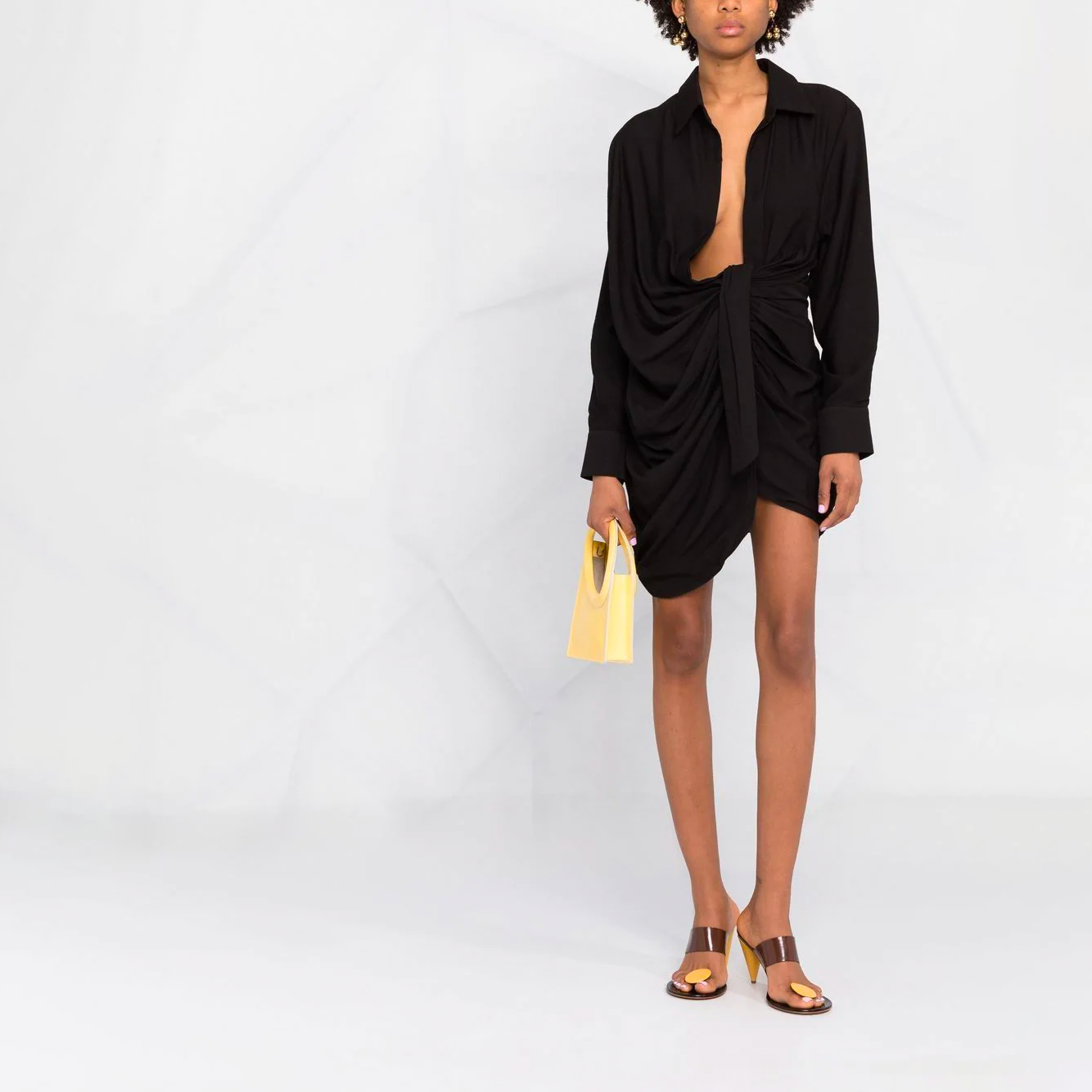 Jacquemus La Robe Bahia Knotted Shirt Dress