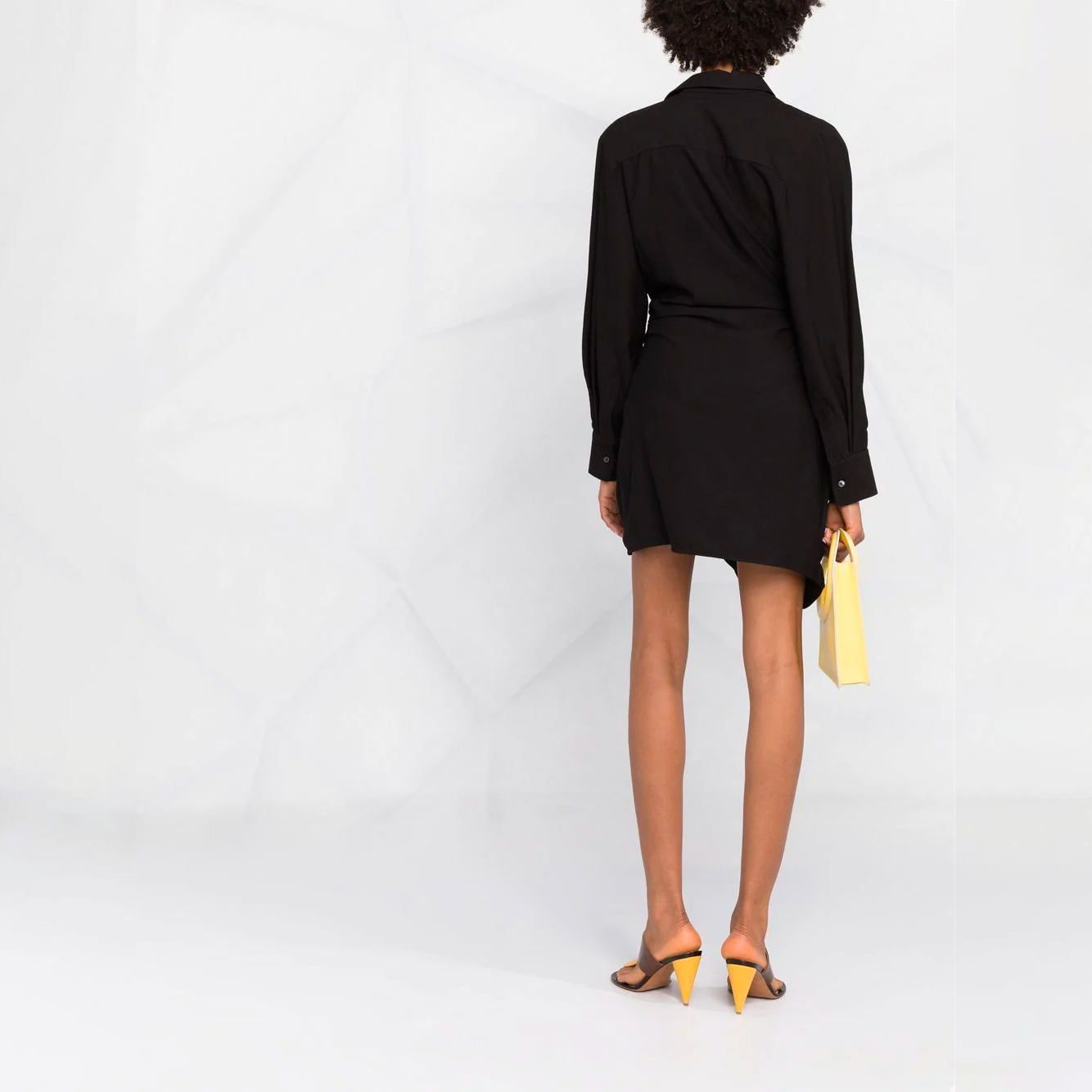 Jacquemus La Robe Bahia Knotted Shirt Dress Black