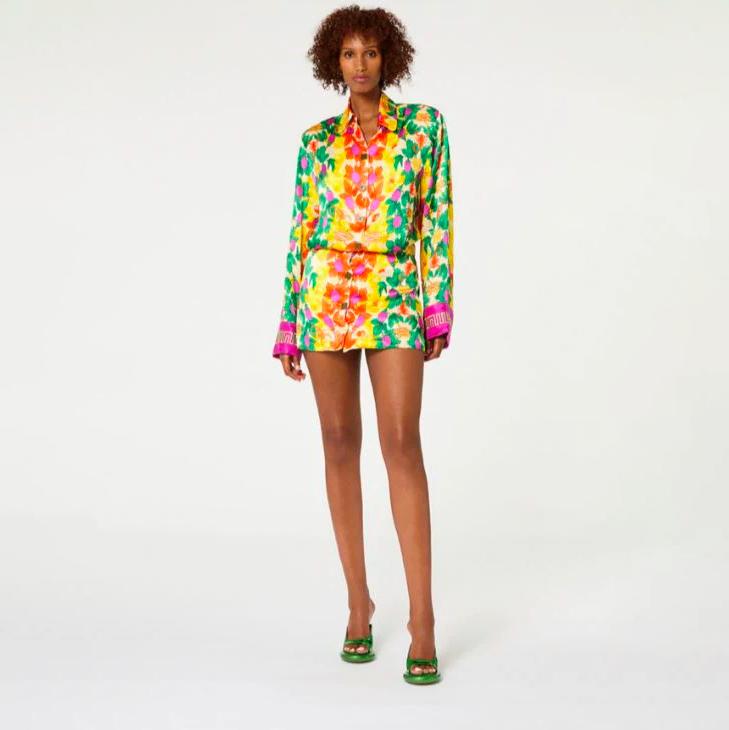 Muma World Passionfruit Illustrated Shirt Dress hire Australia