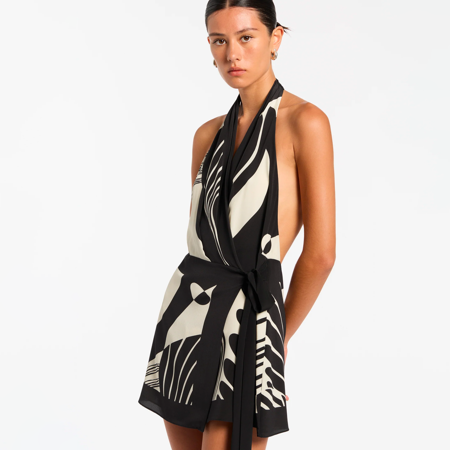 Hire Today SIR Realiseme Wrap Me Halter Mini Dress