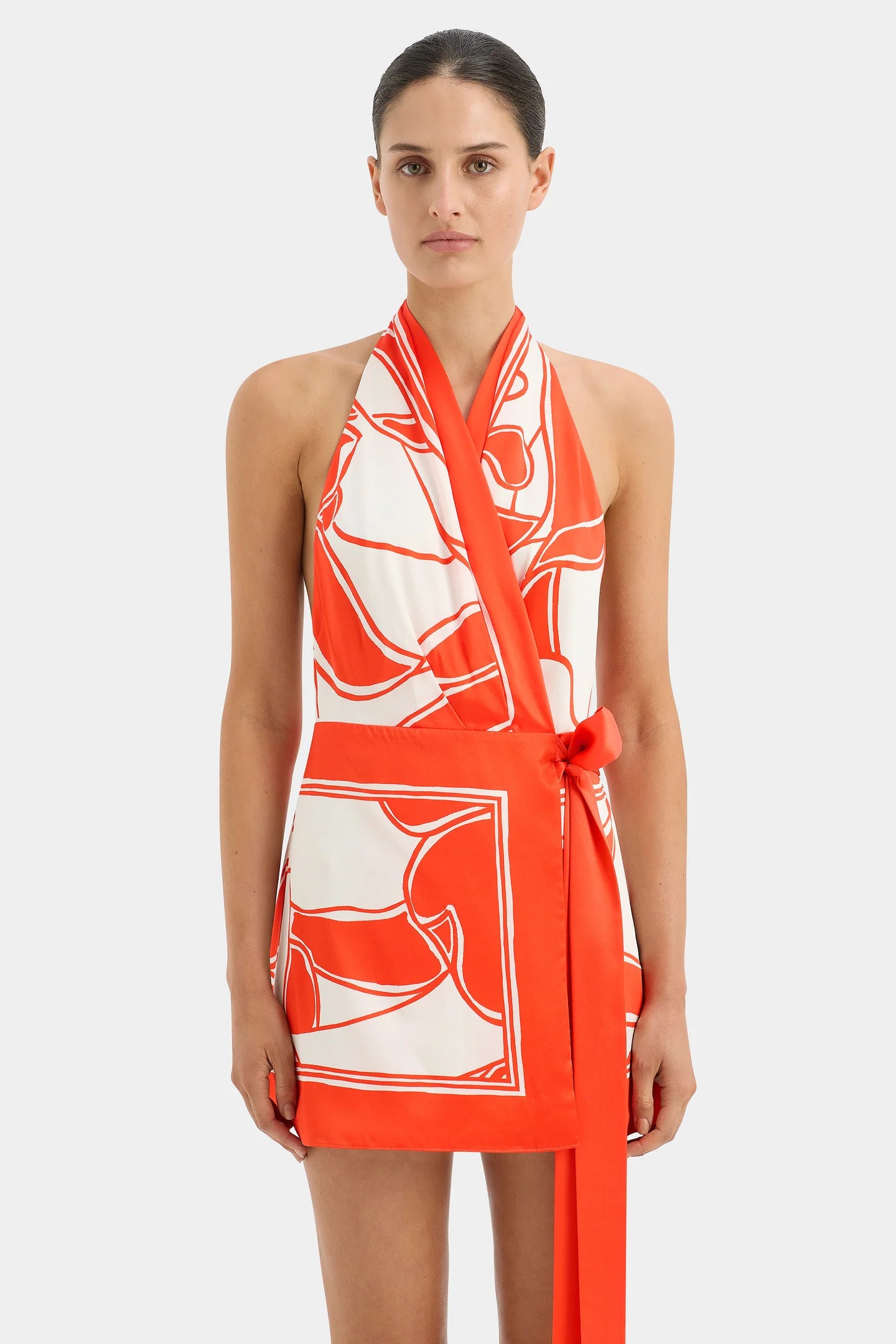 Ramona Wrap Halter Mini Dress