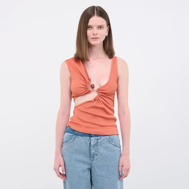 Christopher Esber Serpentine Crystal Stoned Tank