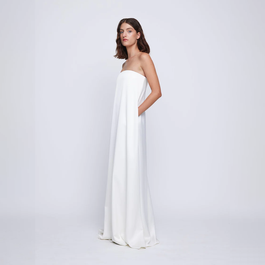 Hire Delphina Strapless Dress by Anna Quan Long Gown Ivory White